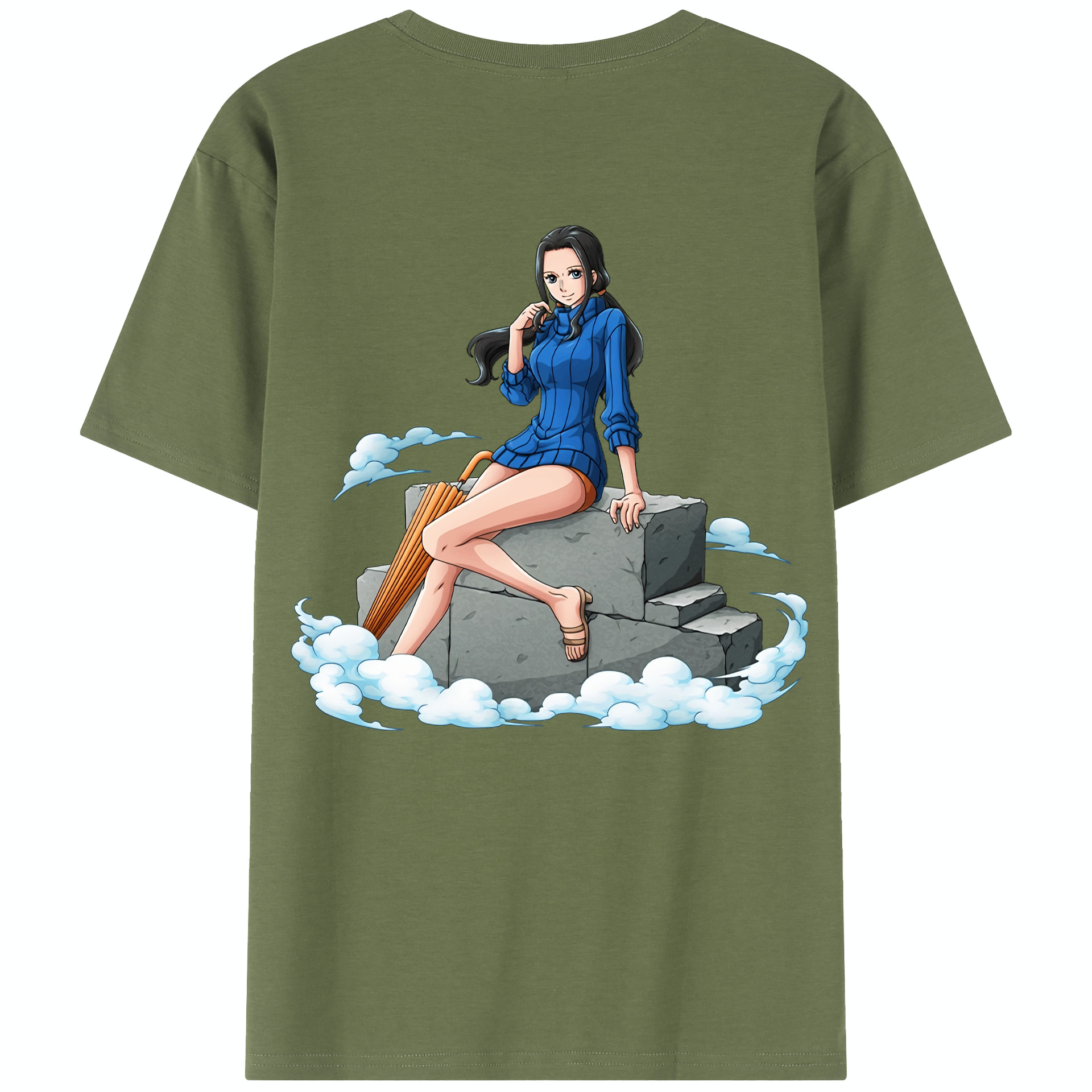 ワンピース ニコ・ロビン ONE PIECE Nico Robin 綿100％半袖Tシャツ（背面プリント）